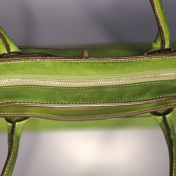 [COACH] Unique Green Leather Satchel ☆ Over the Shoulder Purse 👜 - Picture 8 of 15